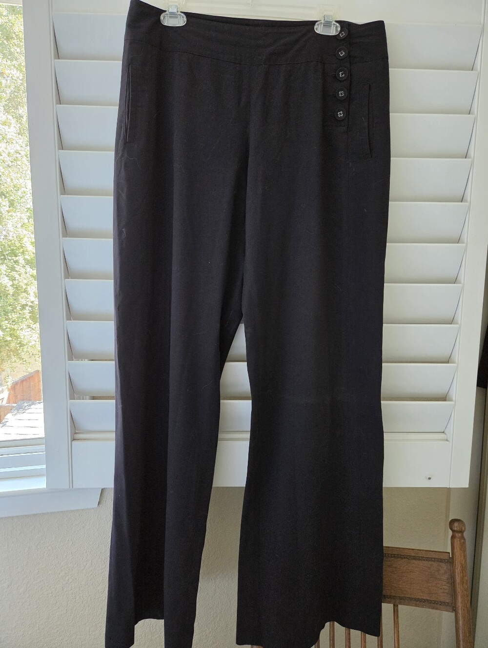 CAbi Black Dress Side Button Sailor Trouser #896L